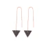 Turkish Ear Thread Triangle Shape Chain Silver Earrings