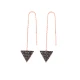 Turkish Ear Thread Triangle Shape Chain Silver Earrings | 925 Sterling Silver Wholesale | Sade Silver Turkish Ear Thread Triangle Shape Chain Silver Earrings - Sade 925 Silver Jewelry