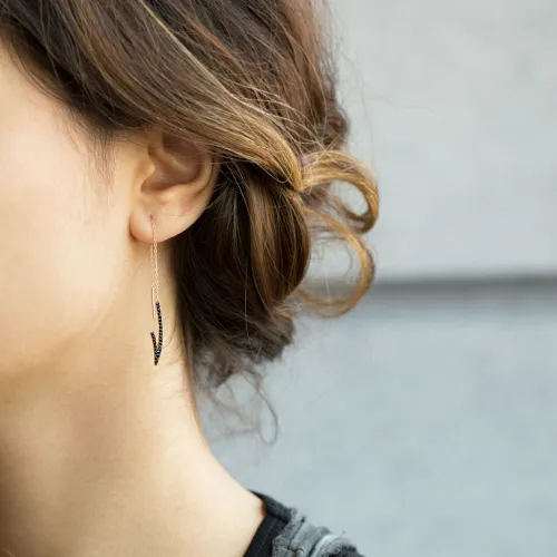 Turkish Sterling Silver Ear Thread Chain Earrings Turkish Sterling Silver Ear Thread Chain Earrings