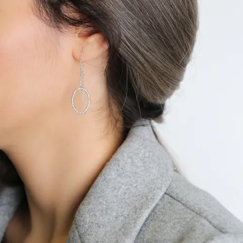 Turkish Ear Thread Chain Earrings 925 Sterling Silver Turkish Ear Thread Chain Earrings 925 Sterling Silver