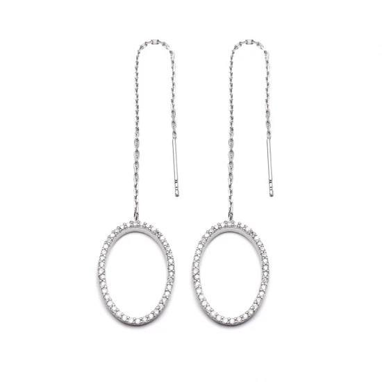 Turkish Ear Thread Chain Earrings 925 Sterling Silver | 925 Sterling Silver Wholesale | Sade Silver Turkish Ear Thread Chain Earrings 925 Sterling Silver - Sade 925 Silver Jewelry