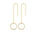 Turkish Silver Ear Thread Circle Shape Chain Earrings