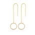Turkish Silver Ear Thread Circle Shape Chain Earrings