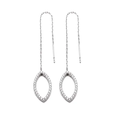 Turkish Silver Ear Thread Chain Earrings