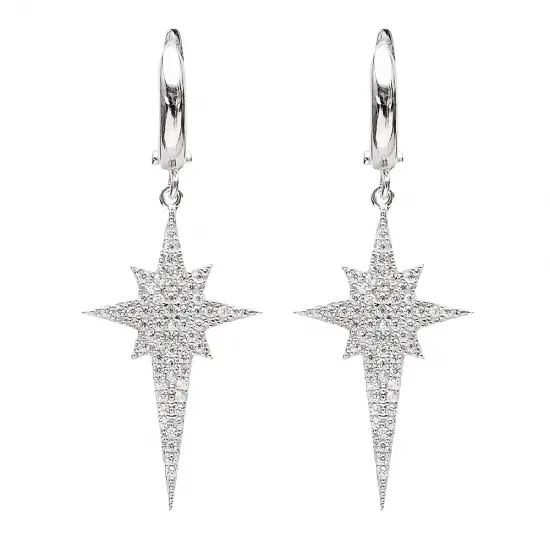 Dangle Clip On Pole Star Earrings Turkish Wholesale Sterling Silver Earring Dangle Clip On Pole Star Earrings Turkish Wholesale Sterling Silver Earring