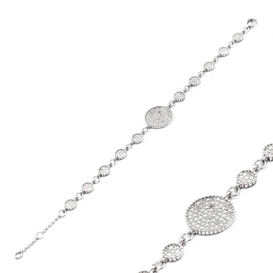 Turkish CZ Circle 925 Sterling Silver Bracelet