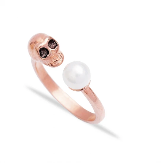 Made in Turkey Skull Pearl 925 Sterling Silver Ring