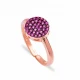 Made in Turkey Rounded Ruby 925 Sterling Silver Ring - Sade 925 Silver Jewelry