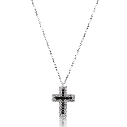 Turkish Cubic CZ Cross Sterling Silver Pendant