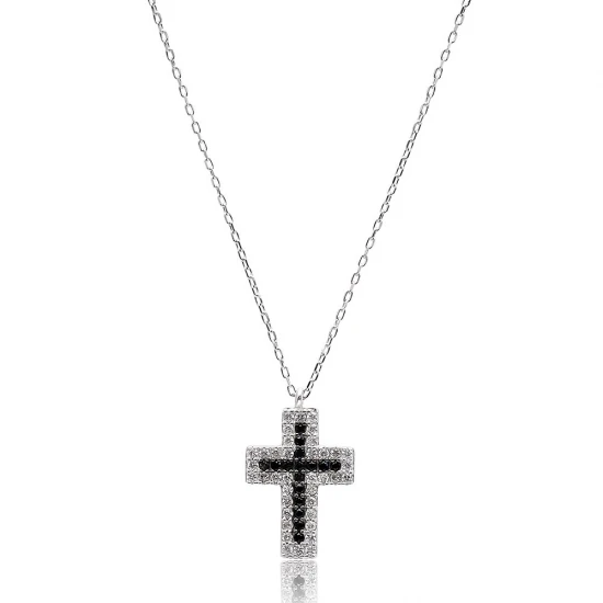 Turkish Cubic CZ Cross Sterling Silver Pendant Turkish Cubic CZ Cross Sterling Silver Pendant
