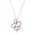 Turkish Fuchsia Looped Abstract CZ 925 Silver Necklace