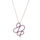 Turkish Fuchsia Looped Abstract CZ 925 Silver Necklace