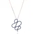 Turkish Blue Looped Abstract CZ 925 Silver Necklace