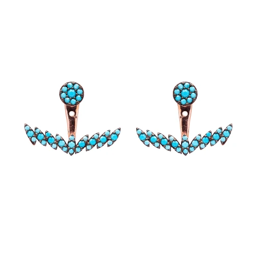 Turkish Nano Turquoise 925 Silver Earrings