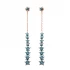 Turkish Nano Turquoise Chain Star Long Silver Earrings