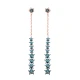 Turkish Nano Turquoise Chain Star Long Silver Earrings Turkish Nano Turquoise Chain Star Long Silver Earrings