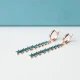 Turkish Nano Turquoise Star Long Silver Earrings Turkish Nano Turquoise Star Long Silver Earrings