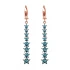 Turkish Nano Turquoise Star Long Silver Earrings