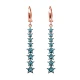 Turkish Nano Turquoise Star Long Silver Earrings Turkish Nano Turquoise Star Long Silver Earrings