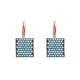 Turkish Nano Turquoise Square Sterling Silver Earrings