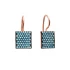 Turkish Nano Turquoise Square Sterling Silver Earrings