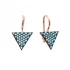 Turkish Nano Turquoise Triangle 925 Silver Earrings