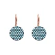 Turkish Nano Turquoise Circle Sterling Silver Earrings