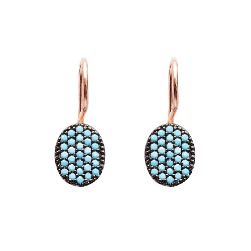 Turkish 925 Sterling Silver Nano Turquoise Earrings