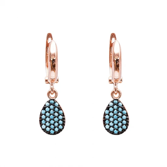 Turkish Nano Turquoise Drop Sterling Silver Earrings Turkish Nano Turquoise Drop Sterling Silver Earrings