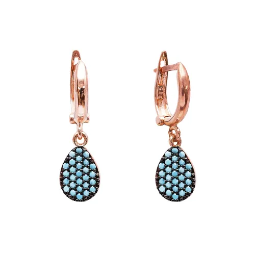 Turkish Nano Turquoise Drop Sterling Silver Earrings