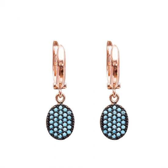 Turkish Nano Turquoise Sterling Silver Earrings