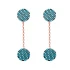 Nano Turquoise Chain Circle Long 925 Silver Earrings