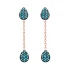 Turkish Nano Turquoise Chain Drop Long Silver Earrings