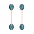 Turkish Nano Turquoise Chain Long 925 Silver Earrings