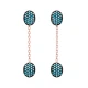 Turkish Nano Turquoise Chain Long 925 Silver Earrings Turkish Nano Turquoise Chain Long 925 Silver Earrings