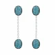 Turkish Nano Turquoise Chain Long 925 Silver Earrings Turkish Nano Turquoise Chain Long 925 Silver Earrings