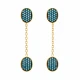 Turkish Nano Turquoise Chain Long 925 Silver Earrings Turkish Nano Turquoise Chain Long 925 Silver Earrings