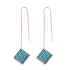 Turkish Nano Turquoise Square Silver Earrings