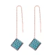 Turkish Nano Turquoise Square Silver Earrings Turkish Nano Turquoise Square Silver Earrings