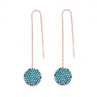 Nano Turquoise Ear Cuff Circle Design Turkish Wholesale Handcrafted Silver Earring