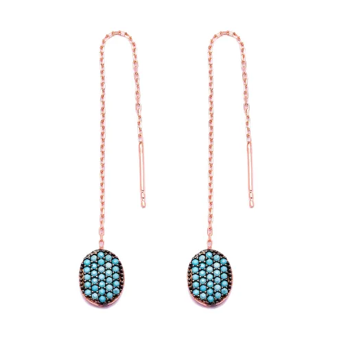 Turkish Nano Turquoise Earrings in 925 Sterling Silver