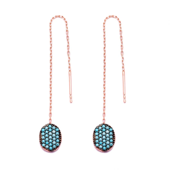 Turkish Nano Turquoise Earrings in 925 Sterling Silver Turkish Nano Turquoise Earrings in 925 Sterling Silver