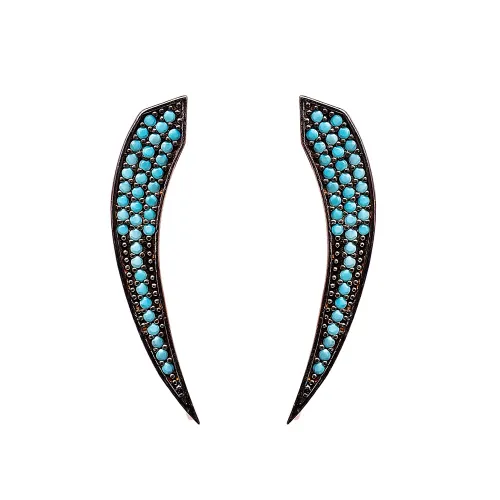 Turkish Point Shape 925 Sterling Silver Earrings
