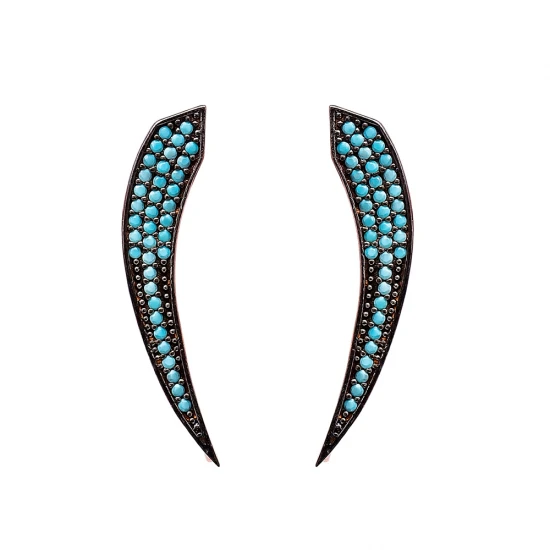 Turkish Point Shape 925 Sterling Silver Earrings