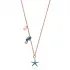 Nano Turquoise Seahorse With Starfish Silver Pendant