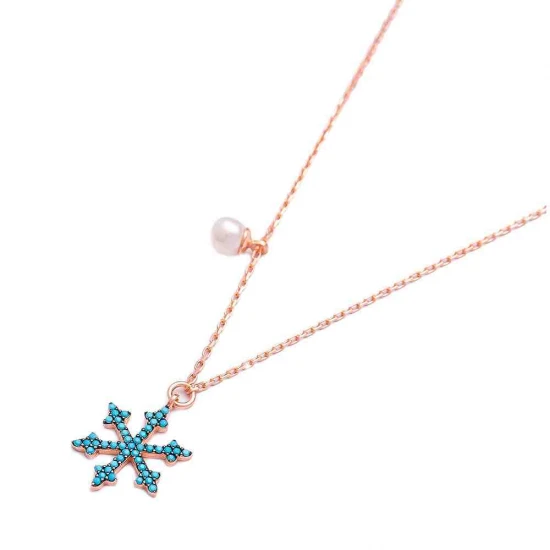 Turkish Nano Turquoise Snowflake 925 Silver Pendant Turkish Nano Turquoise Snowflake 925 Silver Pendant