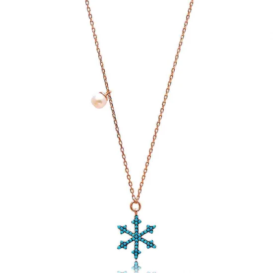 Turkish Nano Turquoise Snowflake 925 Silver Pendant Turkish Nano Turquoise Snowflake 925 Silver Pendant