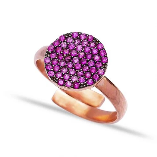 Turkish Ruby 925K Adjustable Circle Shape Silver Ring Turkish Ruby 925K Adjustable Circle Shape Silver Ring