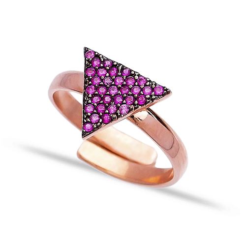 Turkish 925K Adjustable Triangle Shape 925 Silver Ring