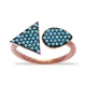 Turquoise 925K Adjustable Triangle And Drop Silver Ring Turquoise 925K Adjustable Triangle And Drop Silver Ring